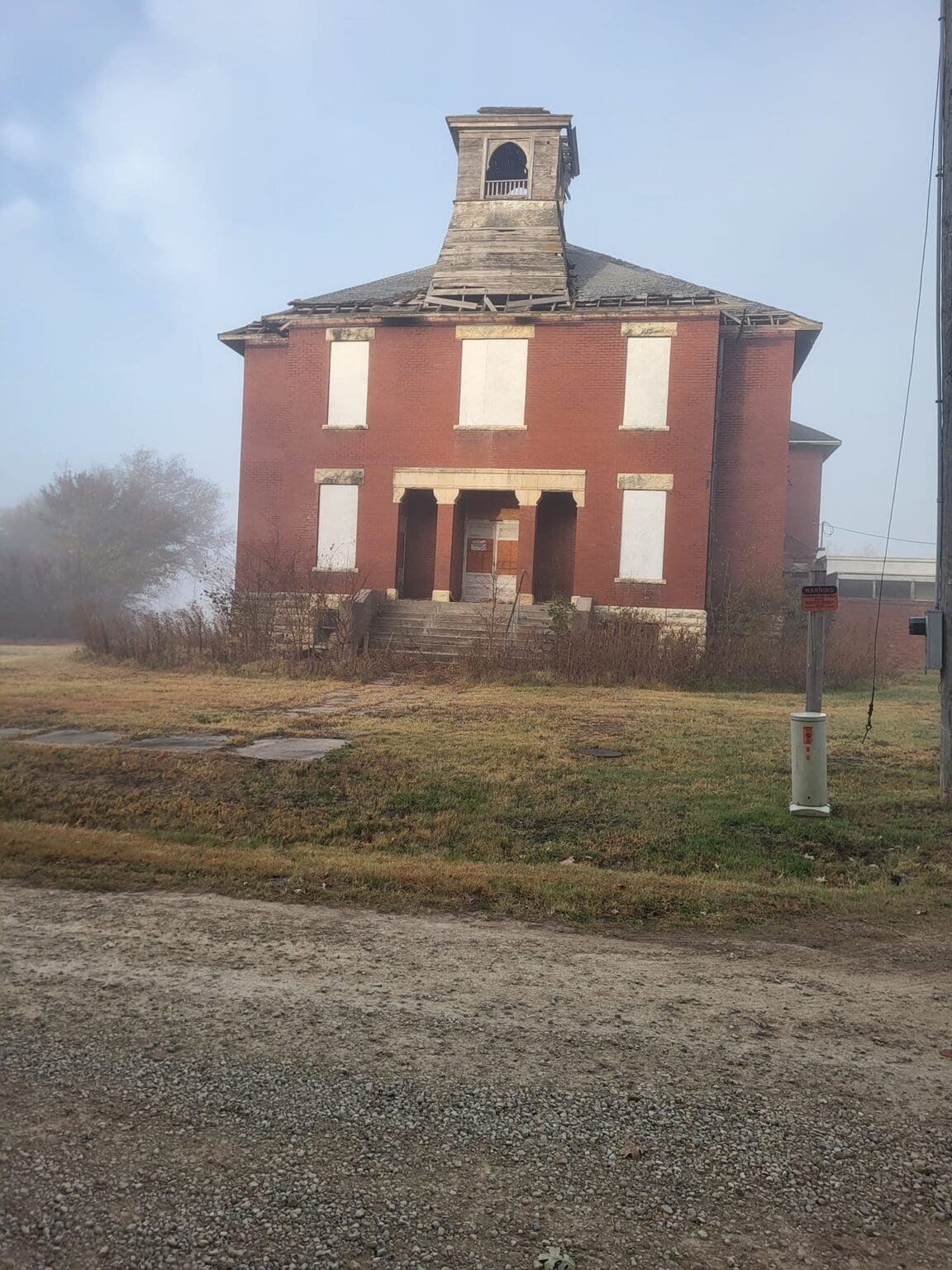 Woodbine School Razed KCLY Radio